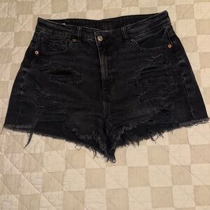 Black American Eagle mom shorts